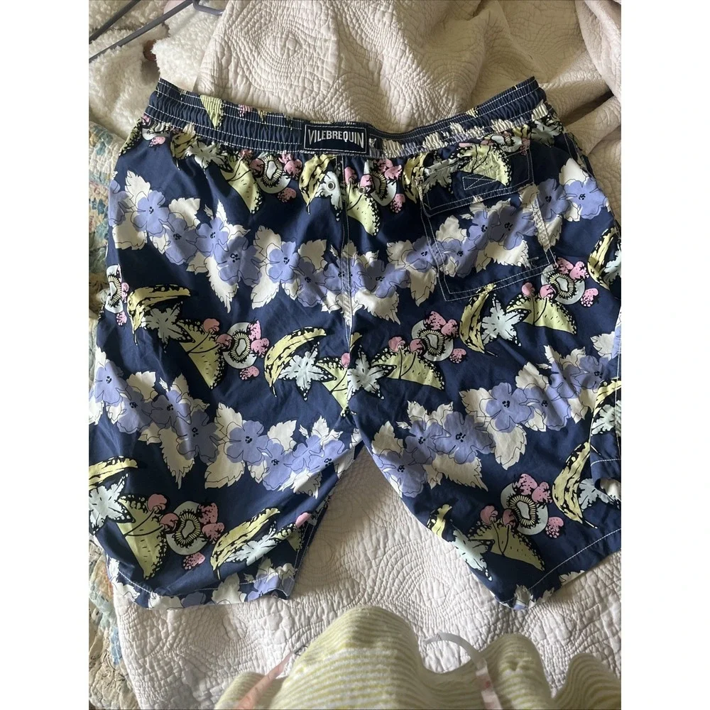 Vilebrequin Swim Trunks‎  Xxl Hawaii Theme Bananas Flowers Starfish Blue